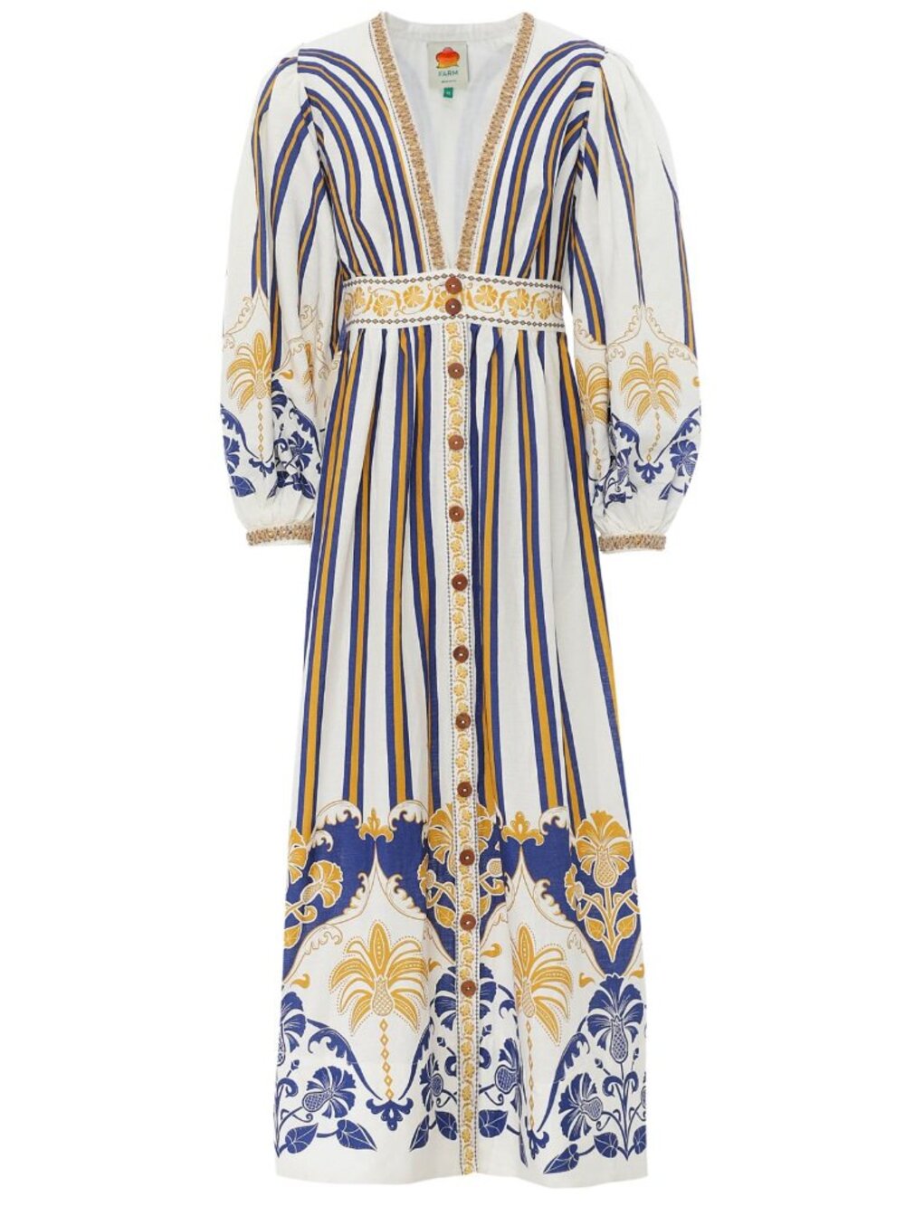 NWT Beautiful Boho Pineapple Deco Maxi Dress by FARM Rio - Size M - Picture 5 of 7